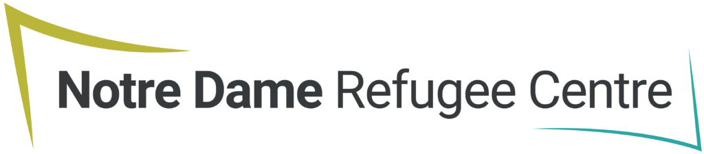 Horizontal logo of Notre Dame Refugee Centre